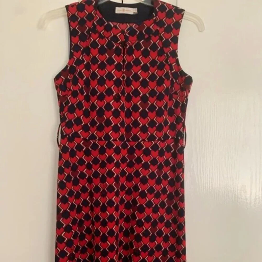 Tory Burch Sleeveless Geometric Print Wrap Dress – Size M